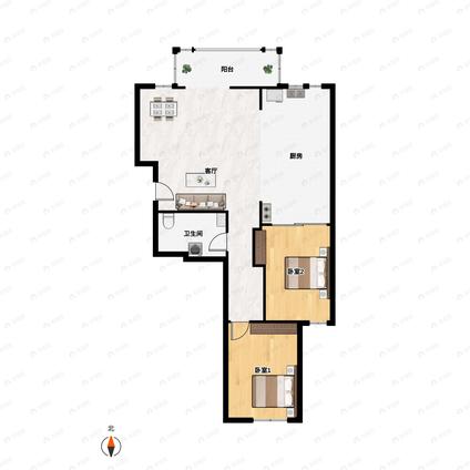 北京金科帕提欧2室2厅92.98平高楼层/共9层