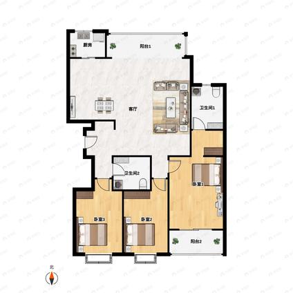 北京新华联丽港3室2厅155.74平中楼层/共15层