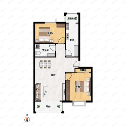 北京彩虹城(四区)2室1厅96.98平低楼层/共22层