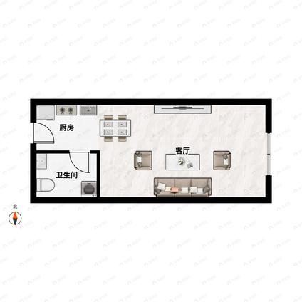 北京恒大御景湾(西区)1室1厅45平中楼层/共13层