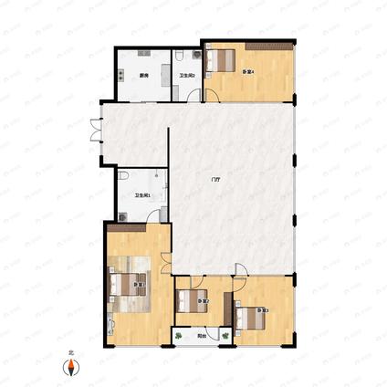 北京建外SOHO(东区)3室2厅290.37平中楼层/共32层